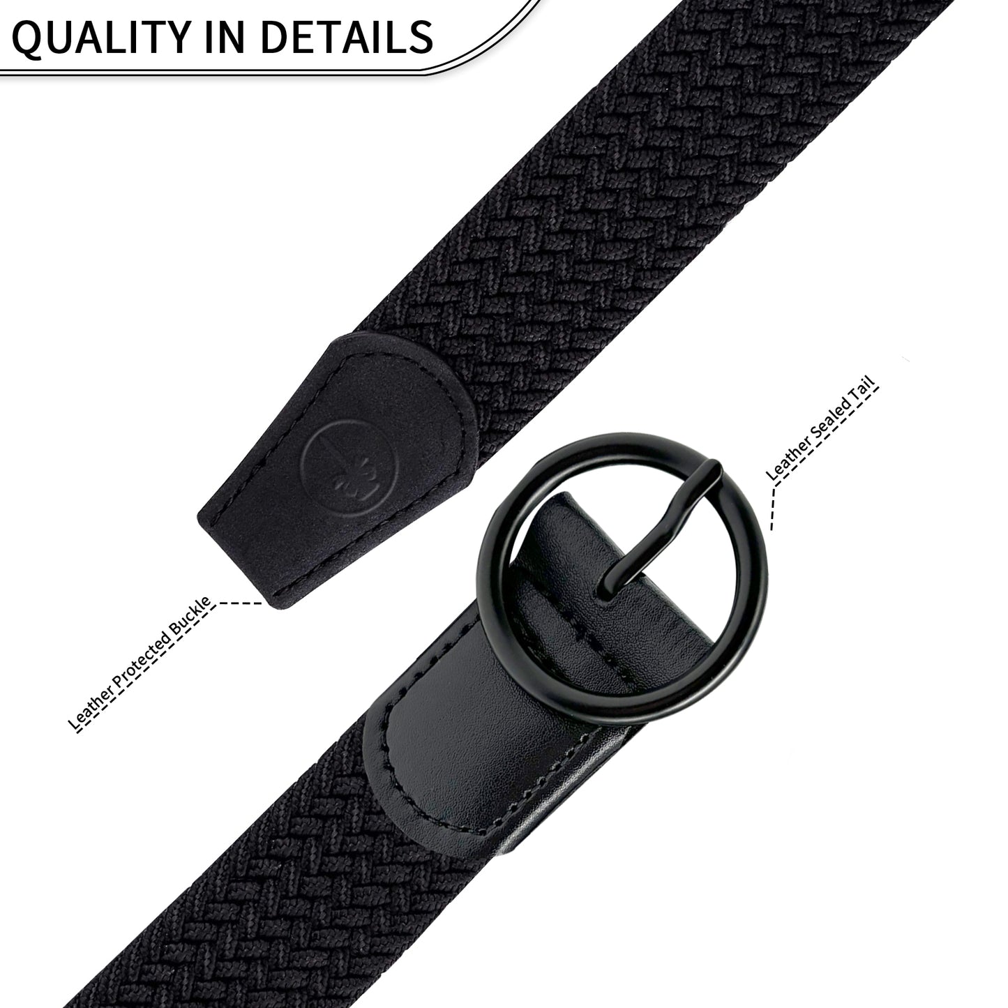 PINKTEE Women Elastic Braided Golf Belt Casual Woven Stretch Belts